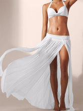 Woman i European and American elastic mesh beach skirt, 4-piece skirt bikini cover-up (bikini not included)